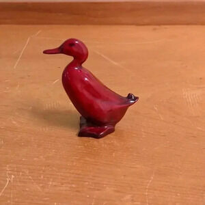 Royal Doulton Flambe standing red drake figurine